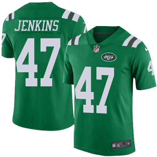 Nike Jets #47 Jordan Jenkins Green Men's Stitched NFL Elite Rush Jersey